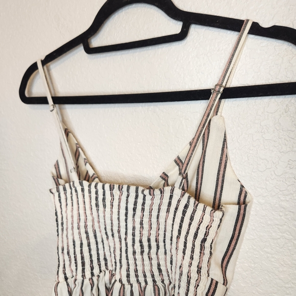 Japna S Cream W/Red Striped Cutout & Tie Front Maxi Dress Summer Dress - Picture 8 of 13